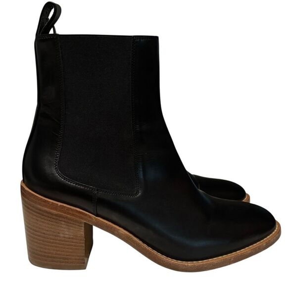 Jenni Kayne Frankie Elegant Black Leather Chelsea Ankle Luxury Boots 7 - Picture 5 of 11